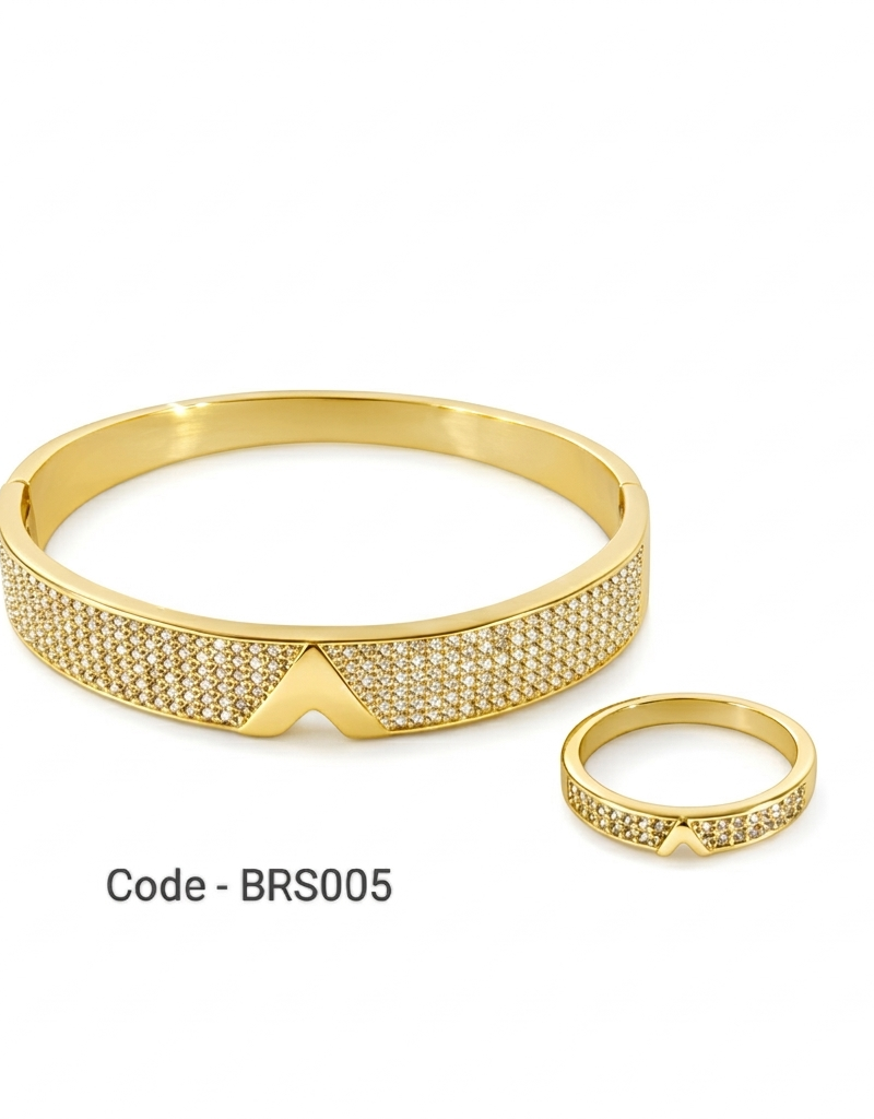 The Imperial V-Motif Pavé Bangle & Ring Set
