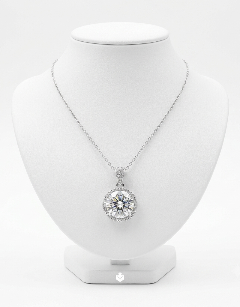 Premium Six-Prong Crown Solitaire Pendant with Chain