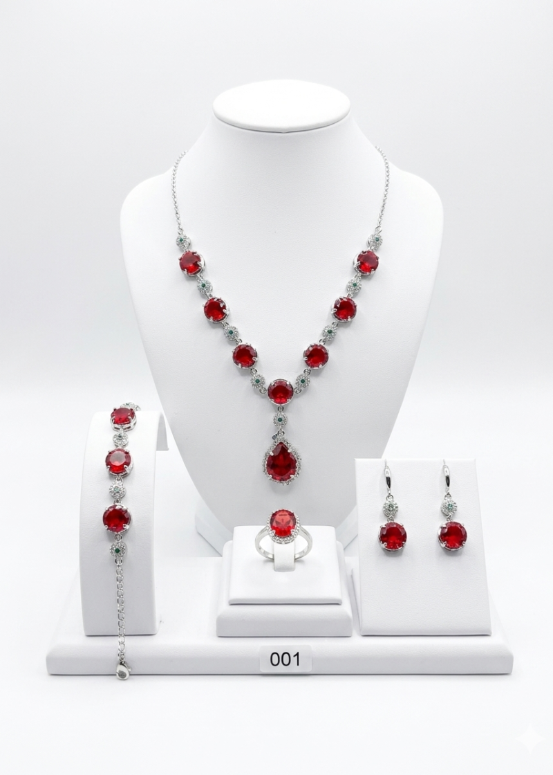 Darshana Jewels Rose Gold Plated AD Necklace Set