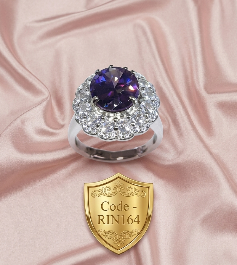 The Royal Amethyst Halo Ring