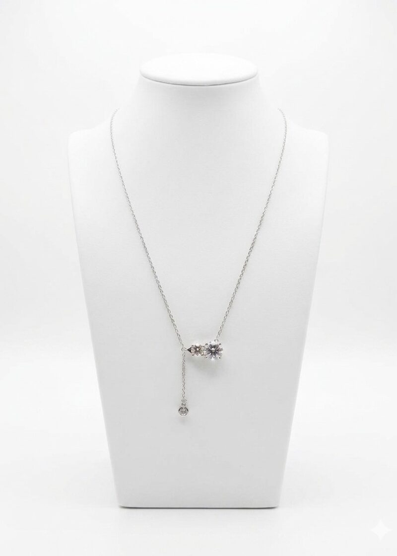 The Silver Lumina Graduated Solitaire Lariat