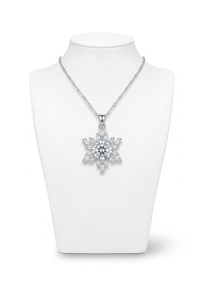 The Silver Frost Snowflake Solitaire Necklace