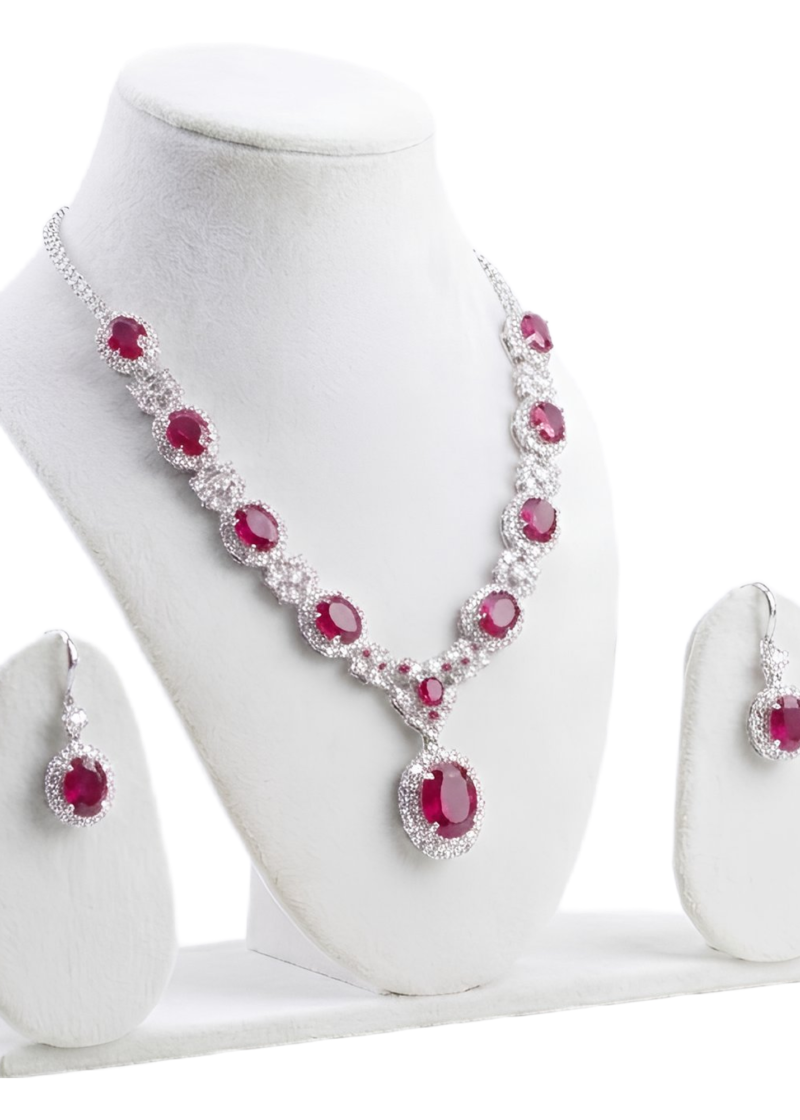 Darshana Jewels Gold Plated AD Stone Necklace Set