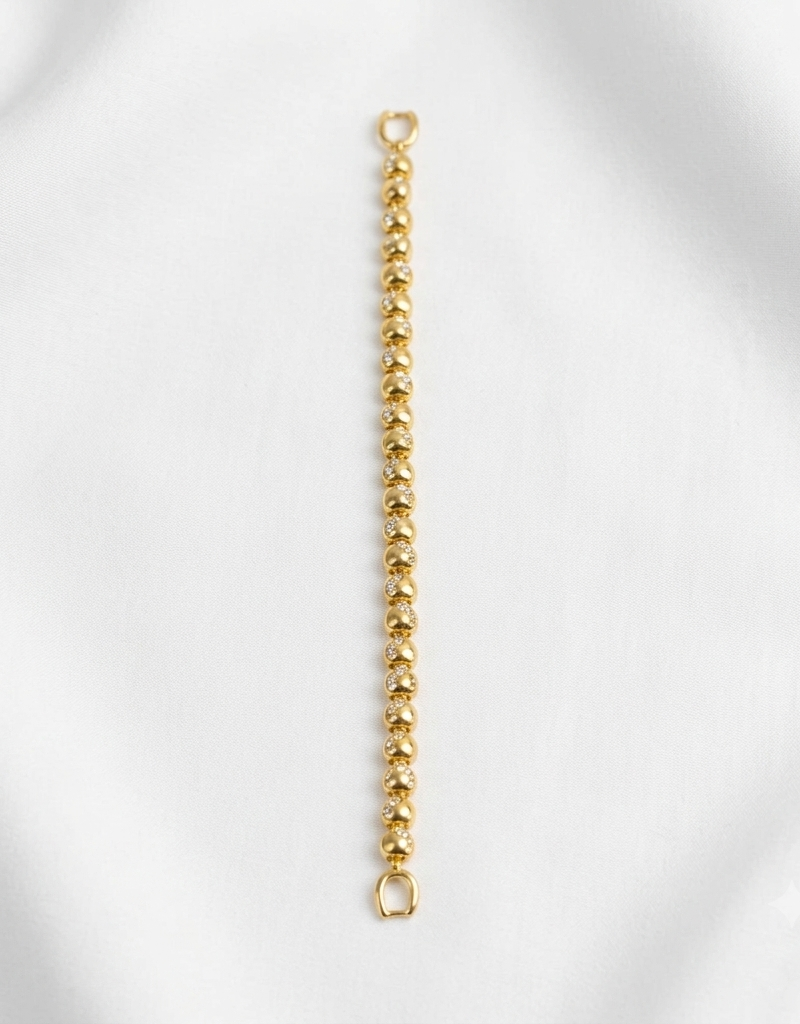 Gold Plated Yin-Yang Beaded Bracelet