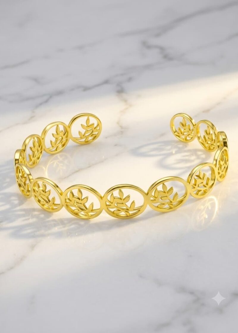 The Aurelia Botanical Filigree Open Cuff Bangl
