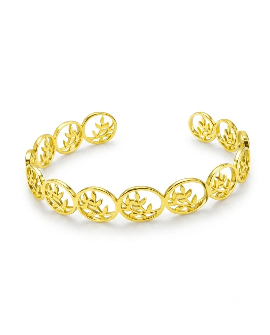 The Aurelia Botanical Filigree Open Cuff Bangl - Image 2