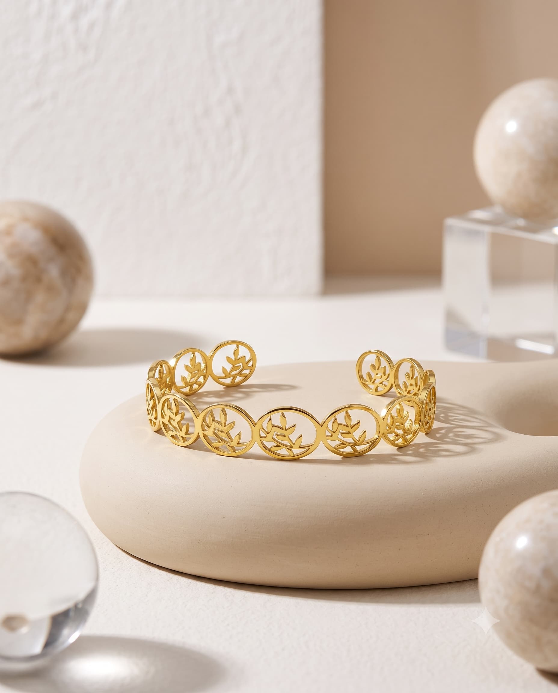 The Aurelia Botanical Filigree Open Cuff Bangl - Image 3