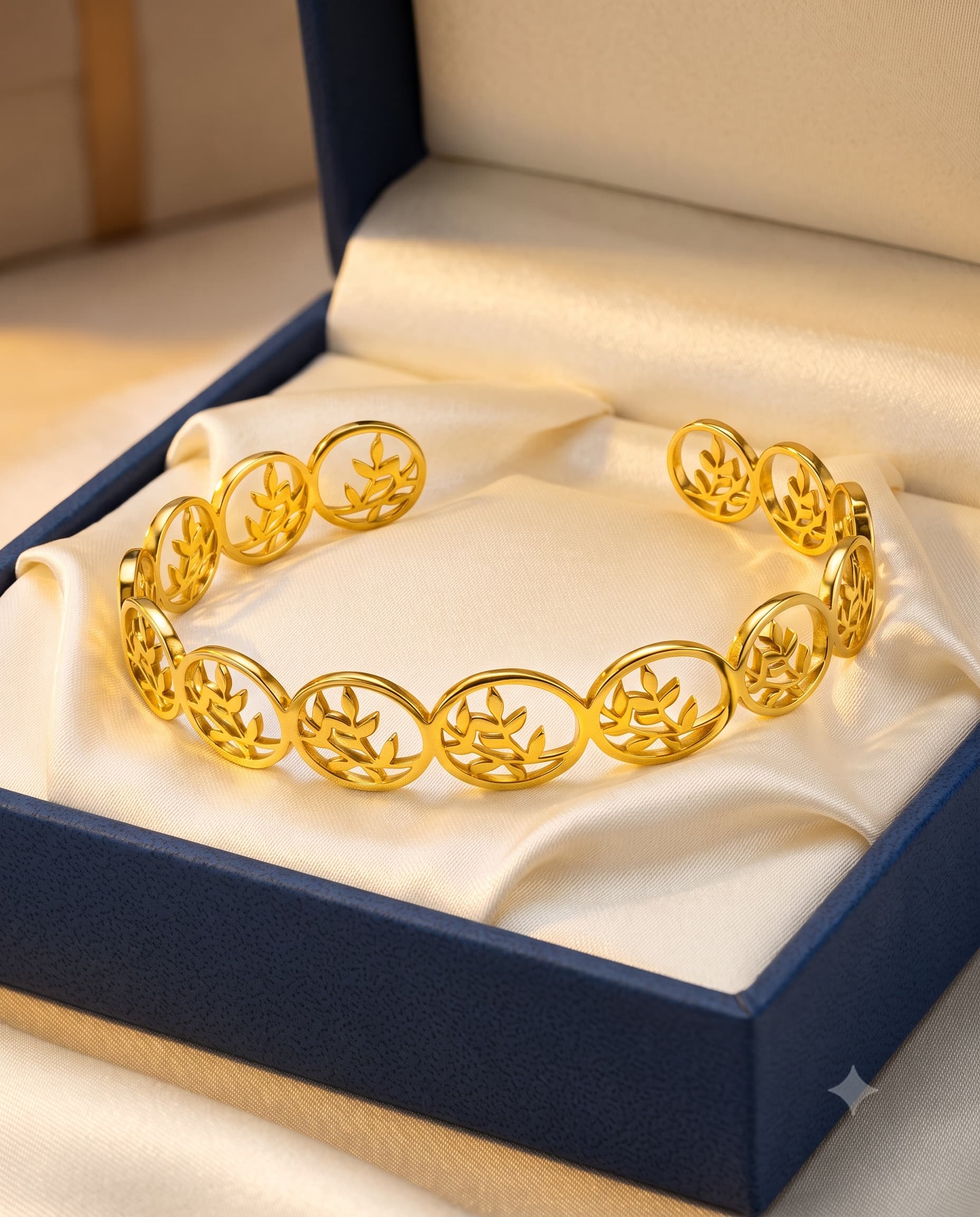 The Aurelia Botanical Filigree Open Cuff Bangl - Image 4